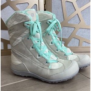 Salomon Snowtrip Thinsulate Women’s Sz 7.5 Winter Snow Boots Waterproof Gray